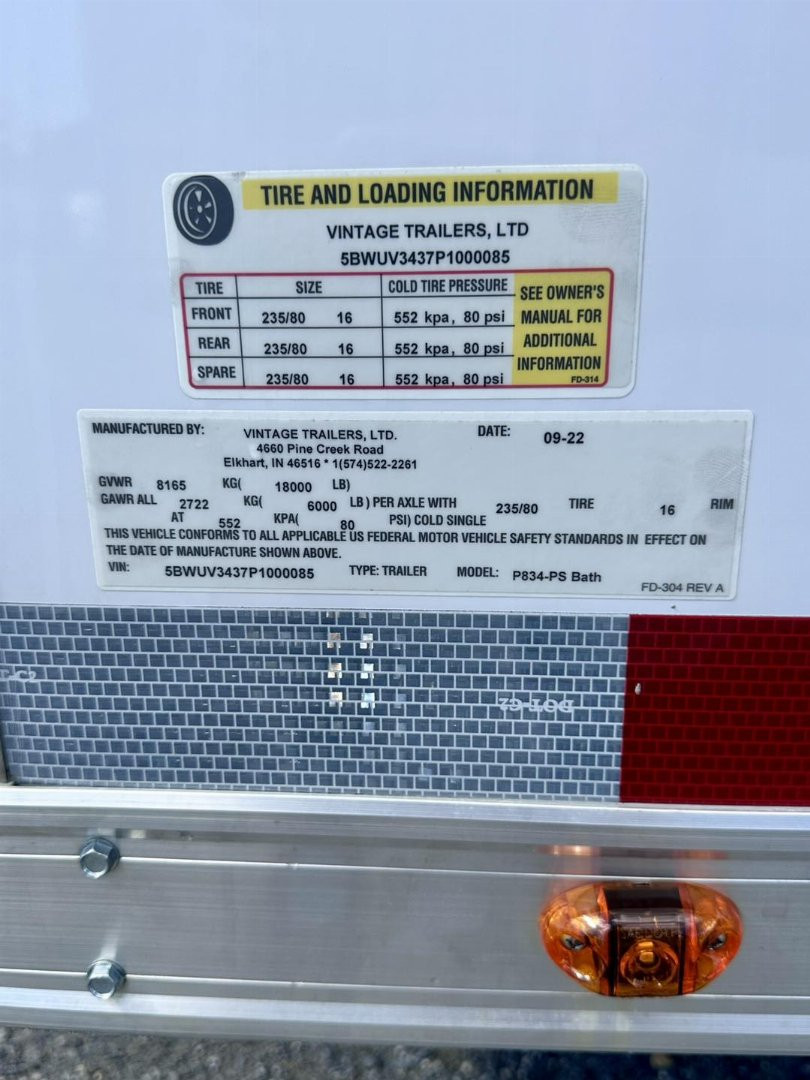 New 2026 Vintage Trailers 8.5x34 Race Trailer with Bathroom Package