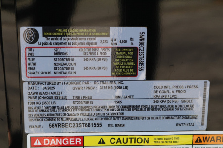 New 2025 RC Trailers Cargo RWT714TA2 / Enclosed Trailer