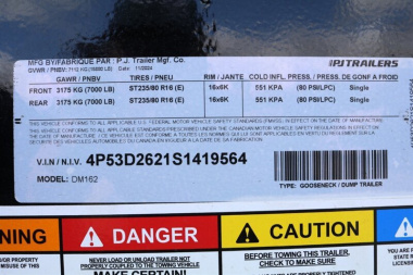 New 2025 PJ Trailers DM162 Dump Trailer