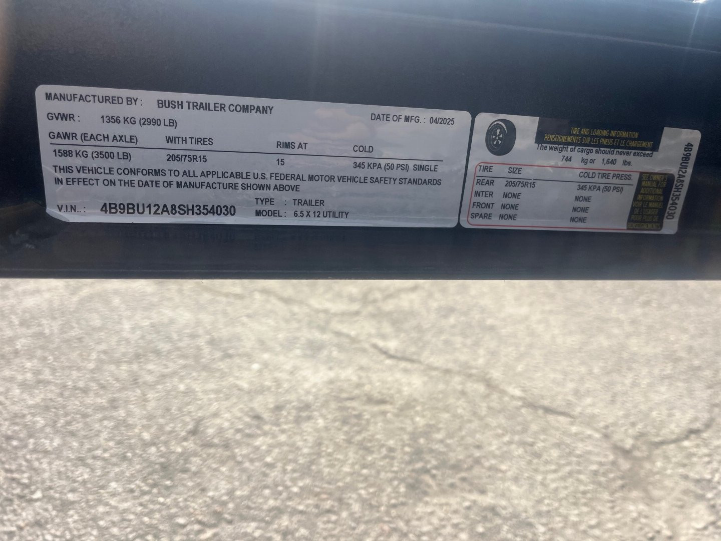 New 2026 Bush Trailer 6.5 X 12 High Side Utility Trailer