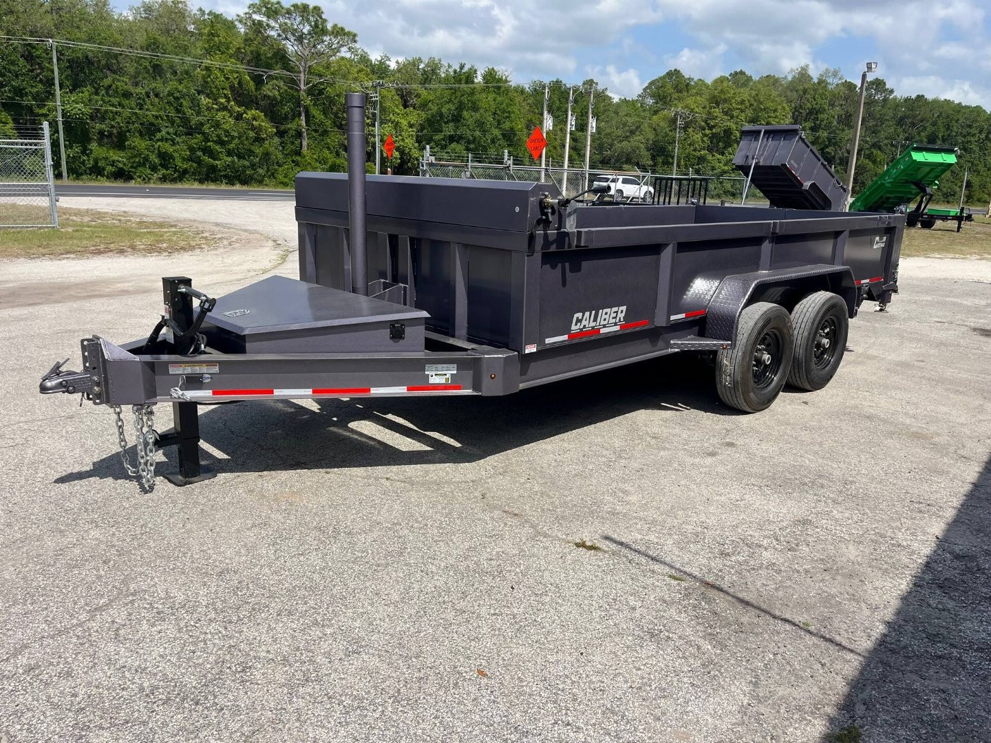 New 2025 Caliber Trailer Mfg 7x16x2 14K Dump Gray