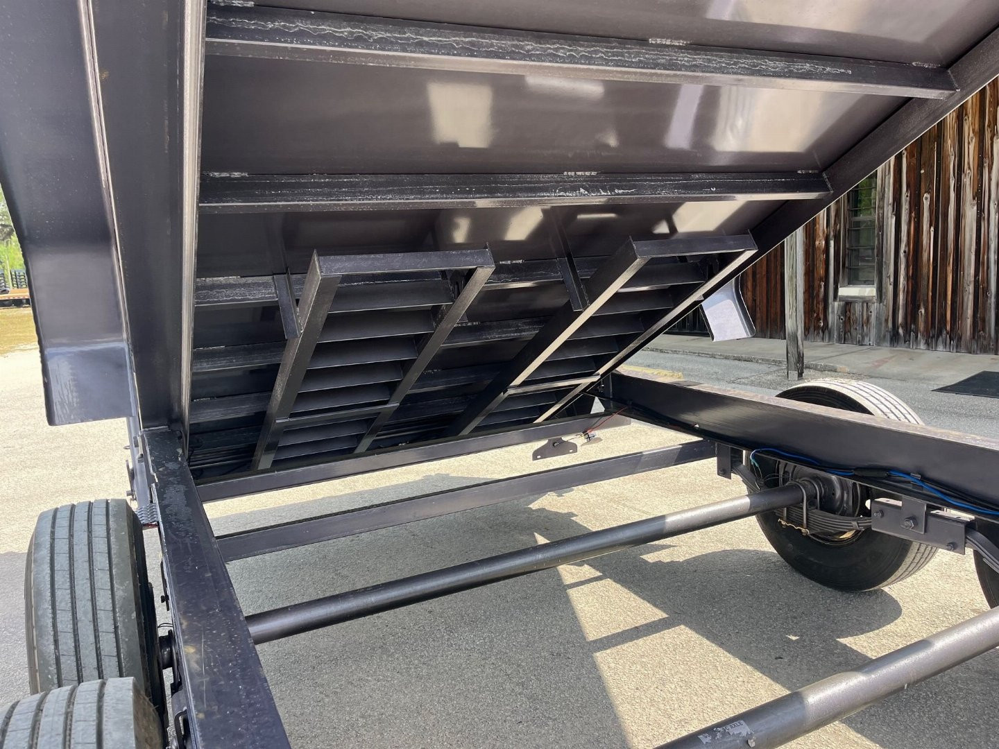 New 2025 Caliber Trailer Mfg 7x16x2 14K Dump Gray