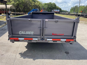 New 2025 Caliber Trailer Mfg 7x16x2 14K Dump Gray