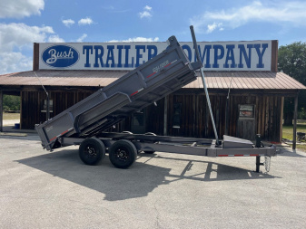 New 2025 Caliber Trailer Mfg 7x16x2 14K Dump Gray