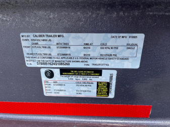 New 2025 Caliber Trailer Mfg 7x16x2 14K Dump Gray