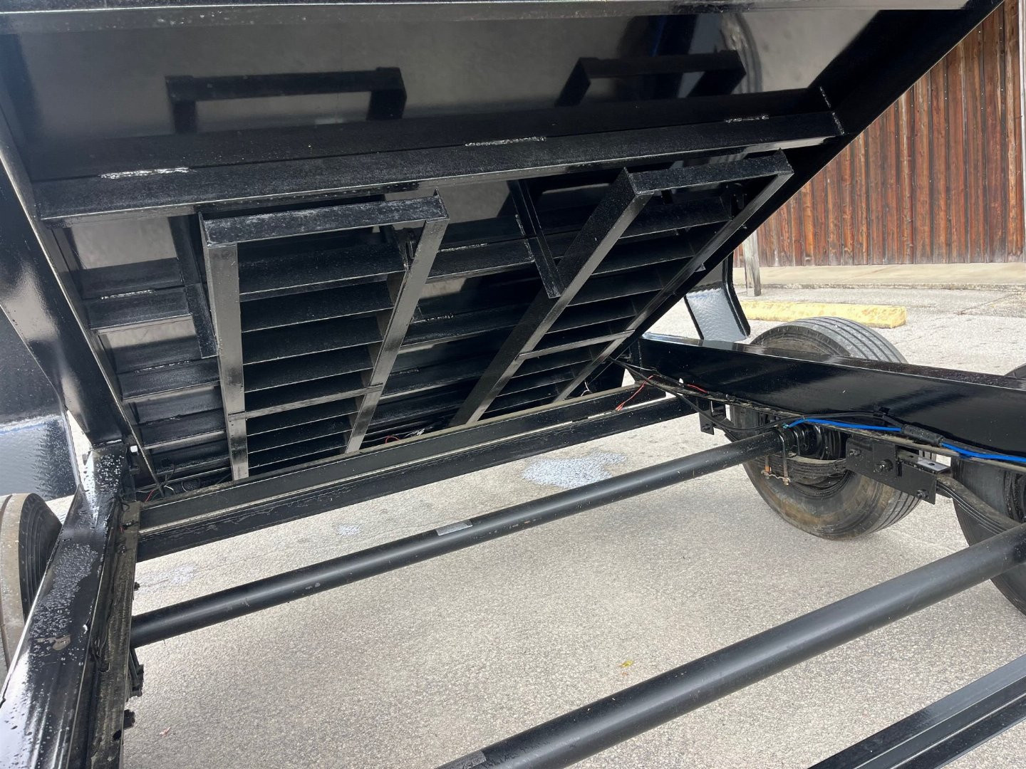 New 2025 Caliber Trailer Mfg 7x14x4 14K Tandem Dump Black