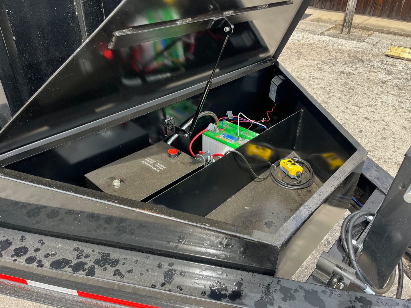 New 2025 Caliber Trailer Mfg 7x14x4 14K Tandem Dump Black