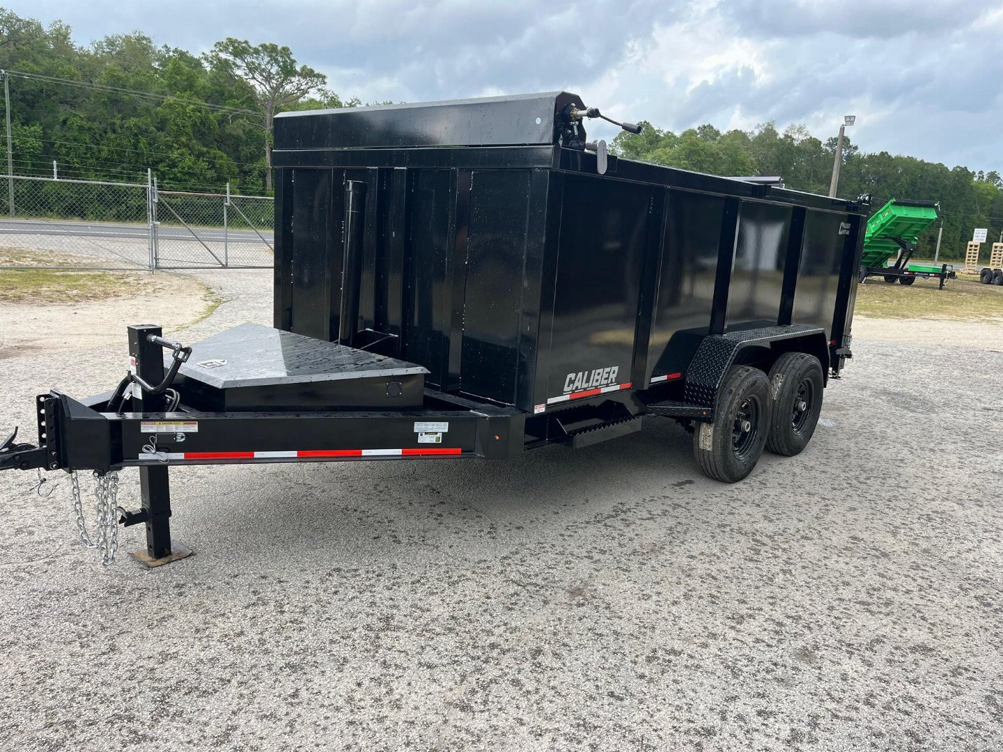 New 2025 Caliber Trailer Mfg 7x14x4 14K Tandem Dump Black