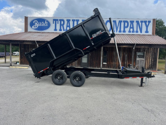 New 2025 Caliber Trailer Mfg 7x14x4 14K Tandem Dump Black