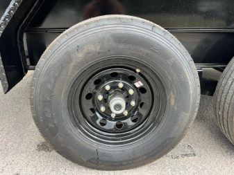 New 2025 Caliber Trailer Mfg 7x14x4 14K Tandem Dump Black