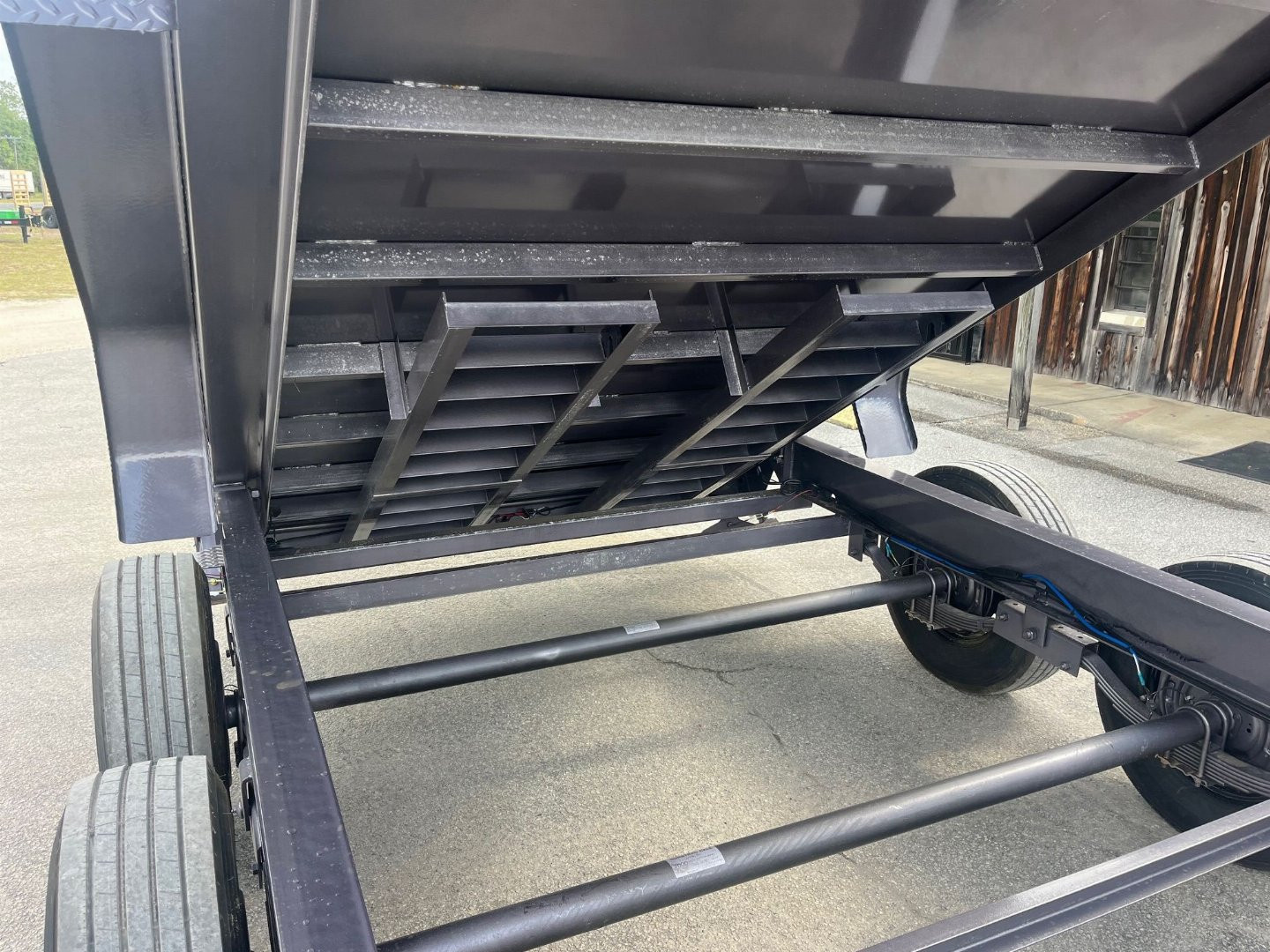 New 2025 Caliber Trailer Mfg 7x14x4 Caliber Trailer Mfg 14K Tandem Dump Gray Dump Trailer