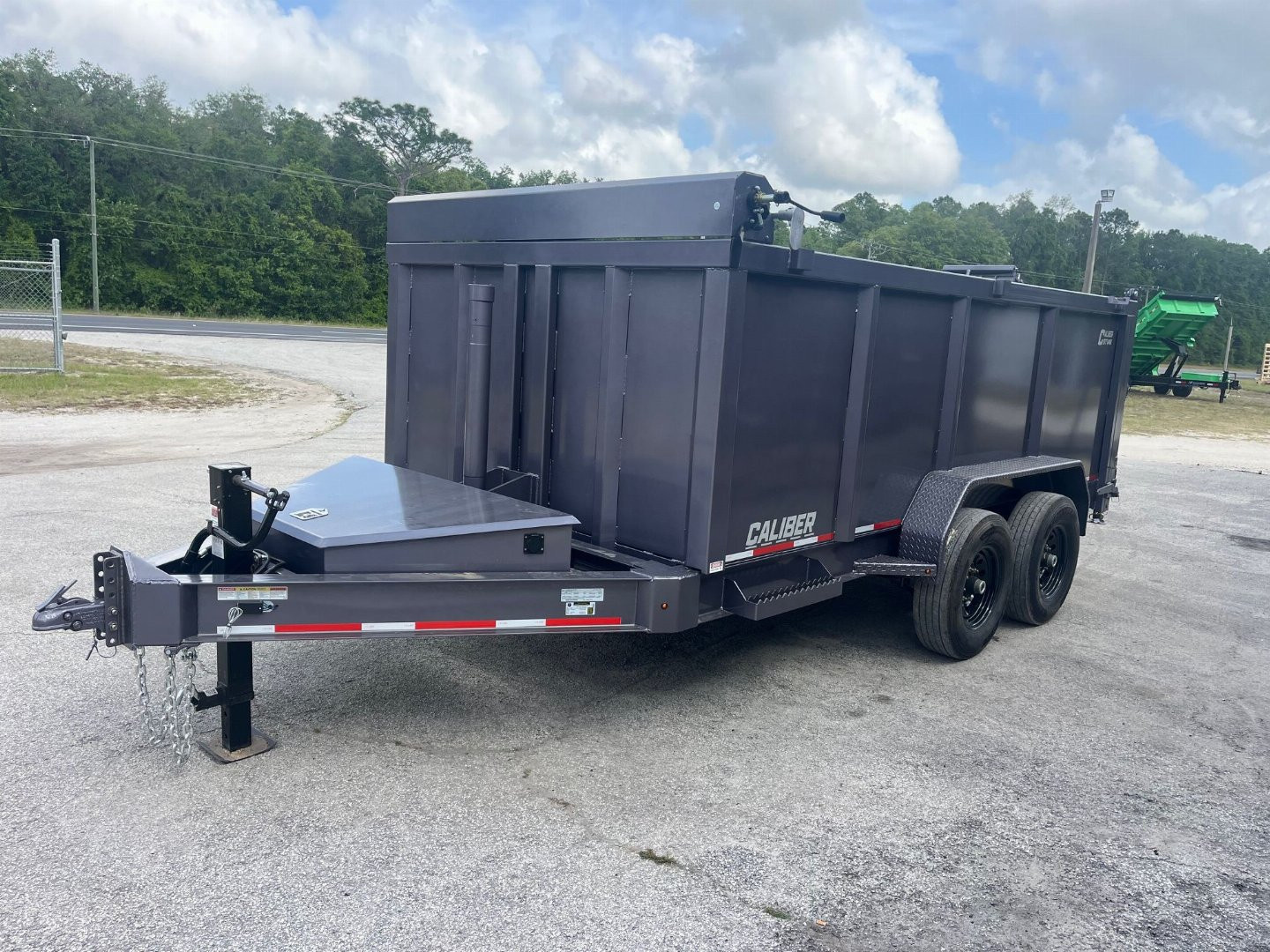 New 2025 Caliber Trailer Mfg 7x14x4 Caliber Trailer Mfg 14K Tandem Dump Gray Dump Trailer