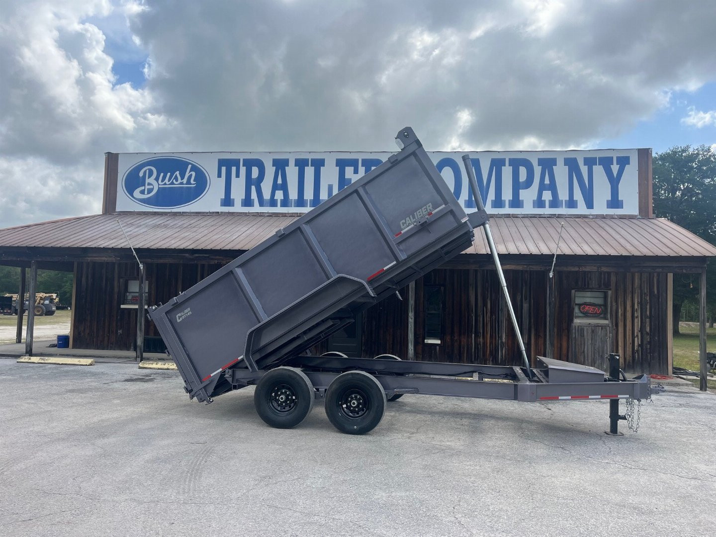 New 2025 Caliber Trailer Mfg 7x14x4 Caliber Trailer Mfg 14K Tandem Dump Gray Dump Trailer