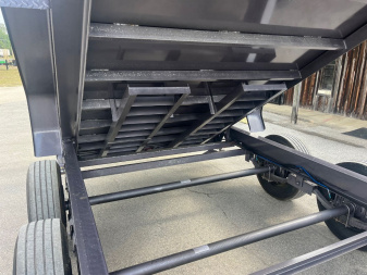 New 2025 Caliber Trailer Mfg 7x14x4 Caliber Trailer Mfg 14K Tandem Dump Gray Dump Trailer