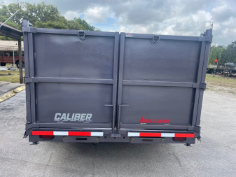 New 2025 Caliber Trailer Mfg 7x14x4 Caliber Trailer Mfg 14K Tandem Dump Gray Dump Trailer