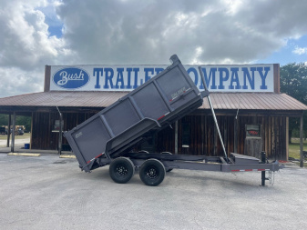 New 2025 Caliber Trailer Mfg 7x14x4 Caliber Trailer Mfg 14K Tandem Dump Gray Dump Trailer