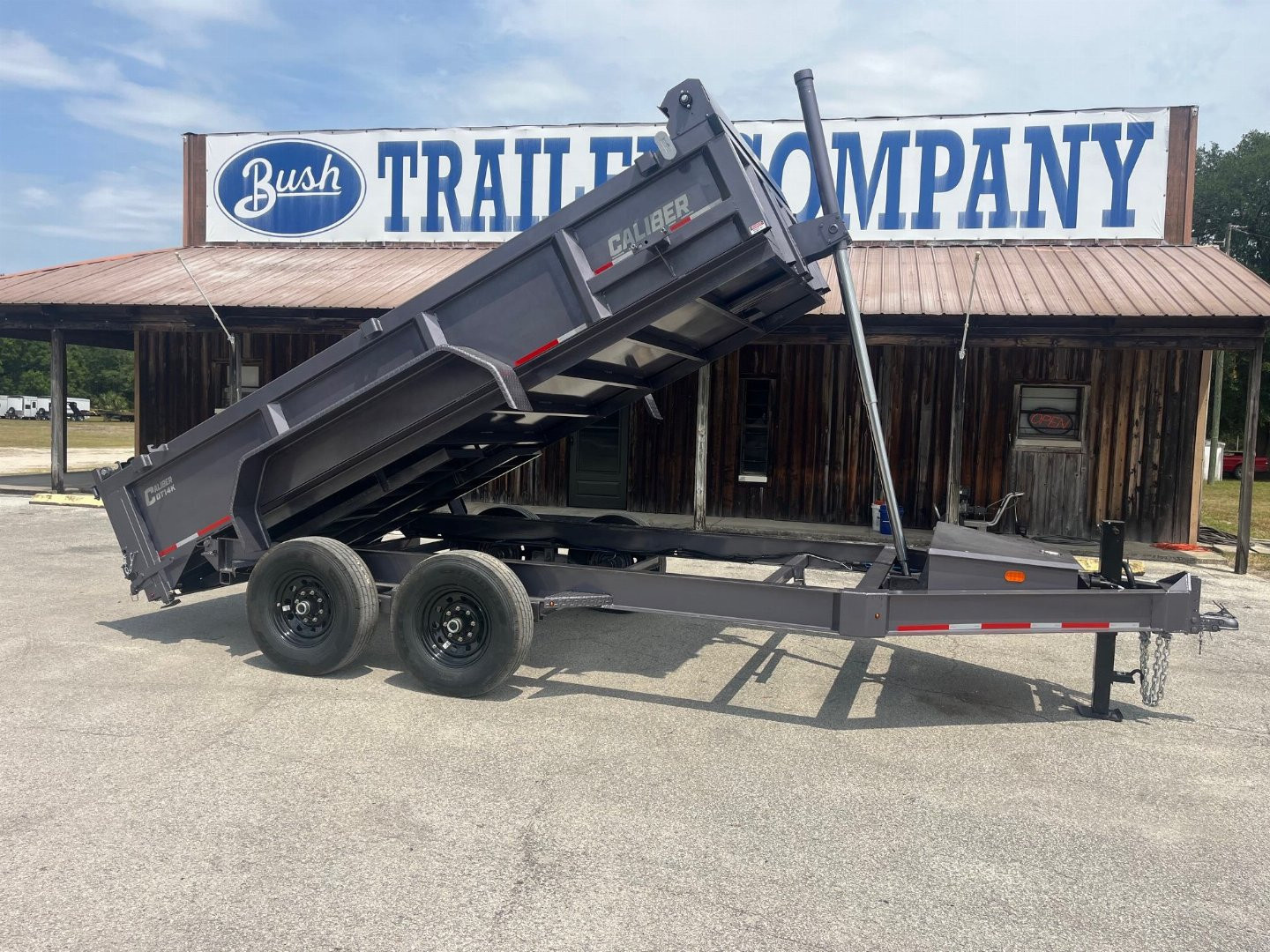 New 2025 Caliber Trailer Mfg 7x14x2 14K Dump Gray