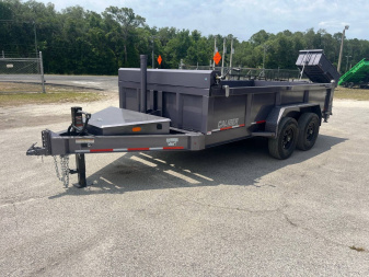 New 2025 Caliber Trailer Mfg 7x14x2 14K Dump Gray