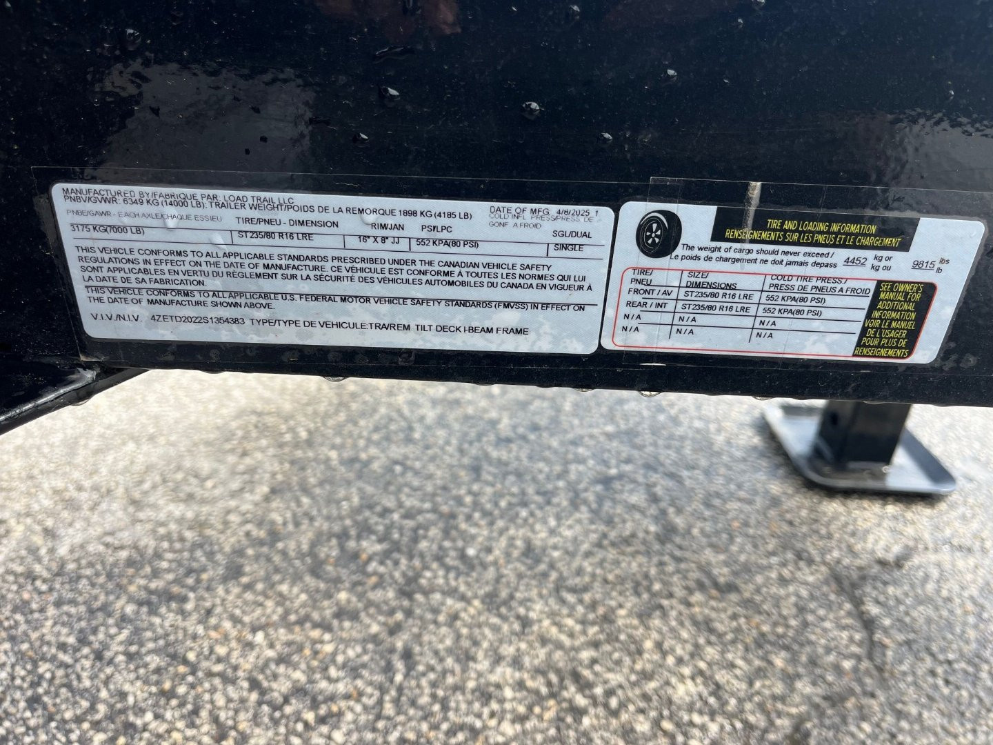 New 2025 Load Trail 83 X 20 14k Tilt Trailer