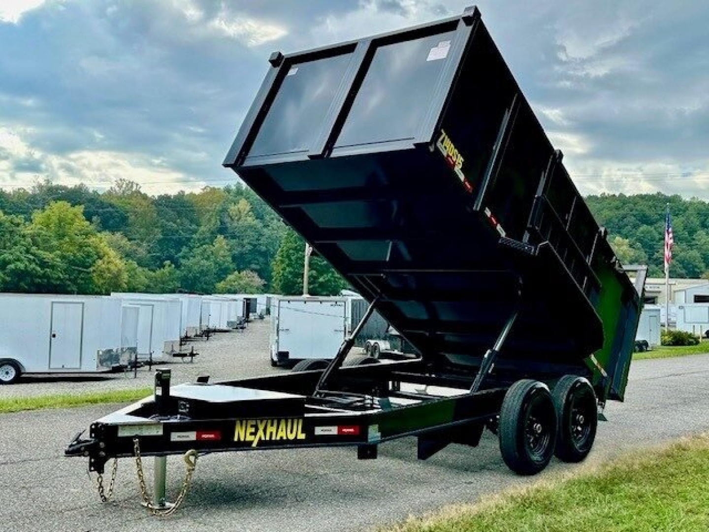 New 2025 NEXHAUL 7X14 Dump Trailer w/4ft Walls 15K