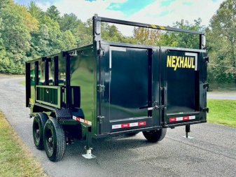 New 2025 NEXHAUL 7X14 Dump Trailer w/4ft Walls 15K