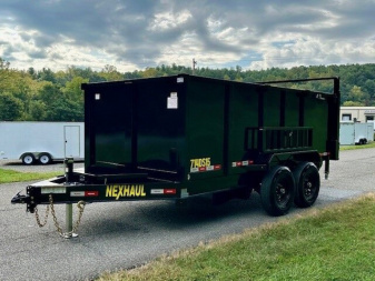 New 2025 NEXHAUL 7X14 Dump Trailer w/4ft Walls 15K
