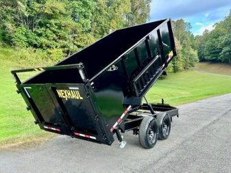 New 2025 NEXHAUL 7X14 Dump Trailer w/4ft Walls 15K