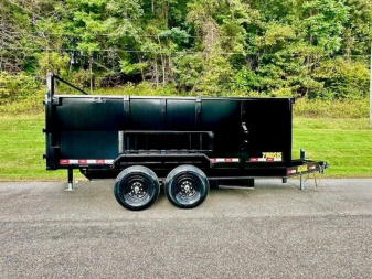 New 2025 NEXHAUL 7X14 Dump Trailer w/4ft Walls 15K
