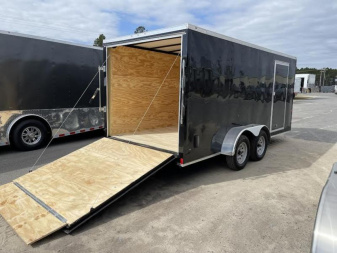 New 7x16 Black -Rock Solid Cargo Enclosed Trailer