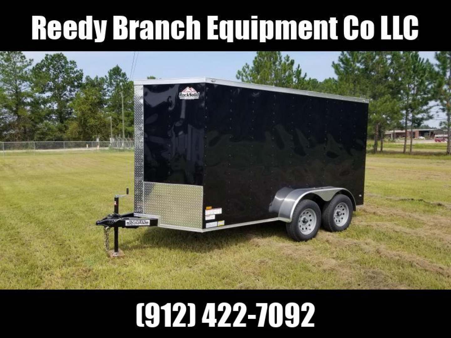New 6x12TA Black Enclosed Trailer Rock Solid Cargo