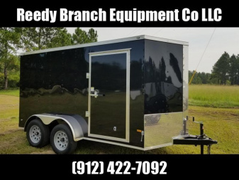 New 6x12TA Black Enclosed Trailer Rock Solid Cargo