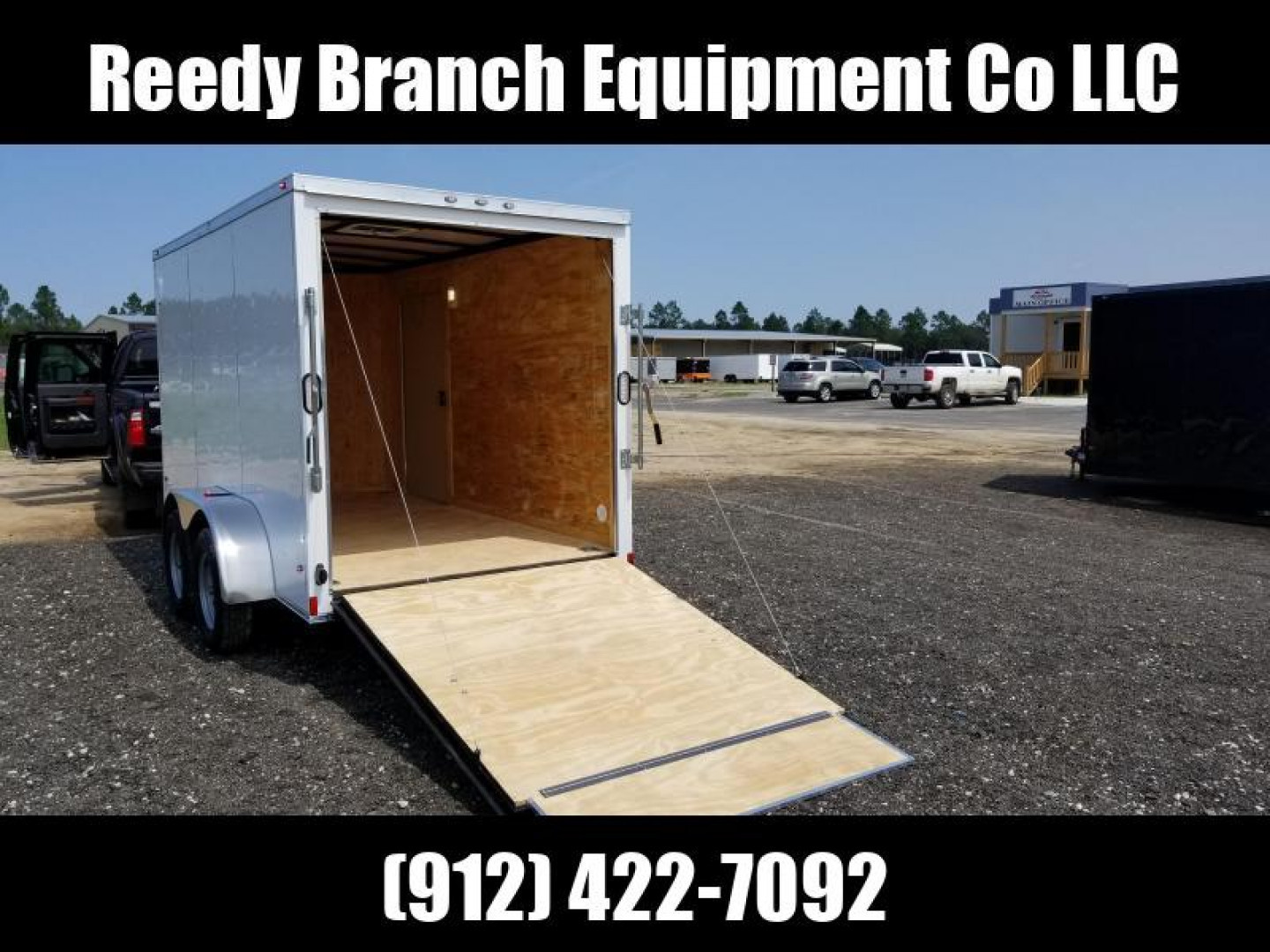 New 6x12 Tandem Axle White Rock Solid Cargo Enclosed Trailer