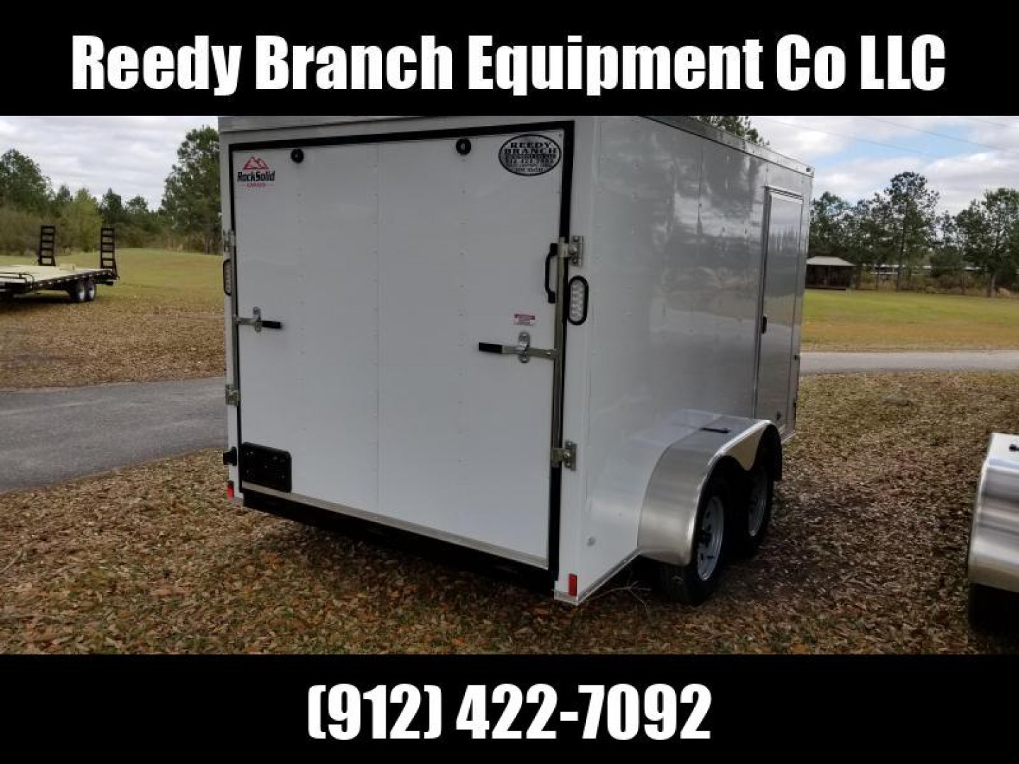 New 6x12 Tandem Axle White Rock Solid Cargo Enclosed Trailer