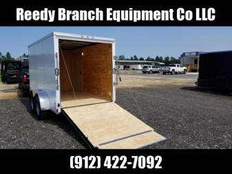 New 6x12 Tandem Axle White Rock Solid Cargo Enclosed Trailer