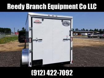 New 6x12 Tandem Axle White Rock Solid Cargo Enclosed Trailer