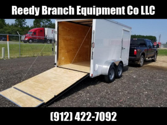 New 6x12 Tandem Axle White Rock Solid Cargo Enclosed Trailer