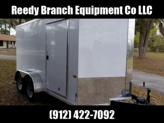 New 6x12 Tandem Axle White Rock Solid Cargo Enclosed Trailer