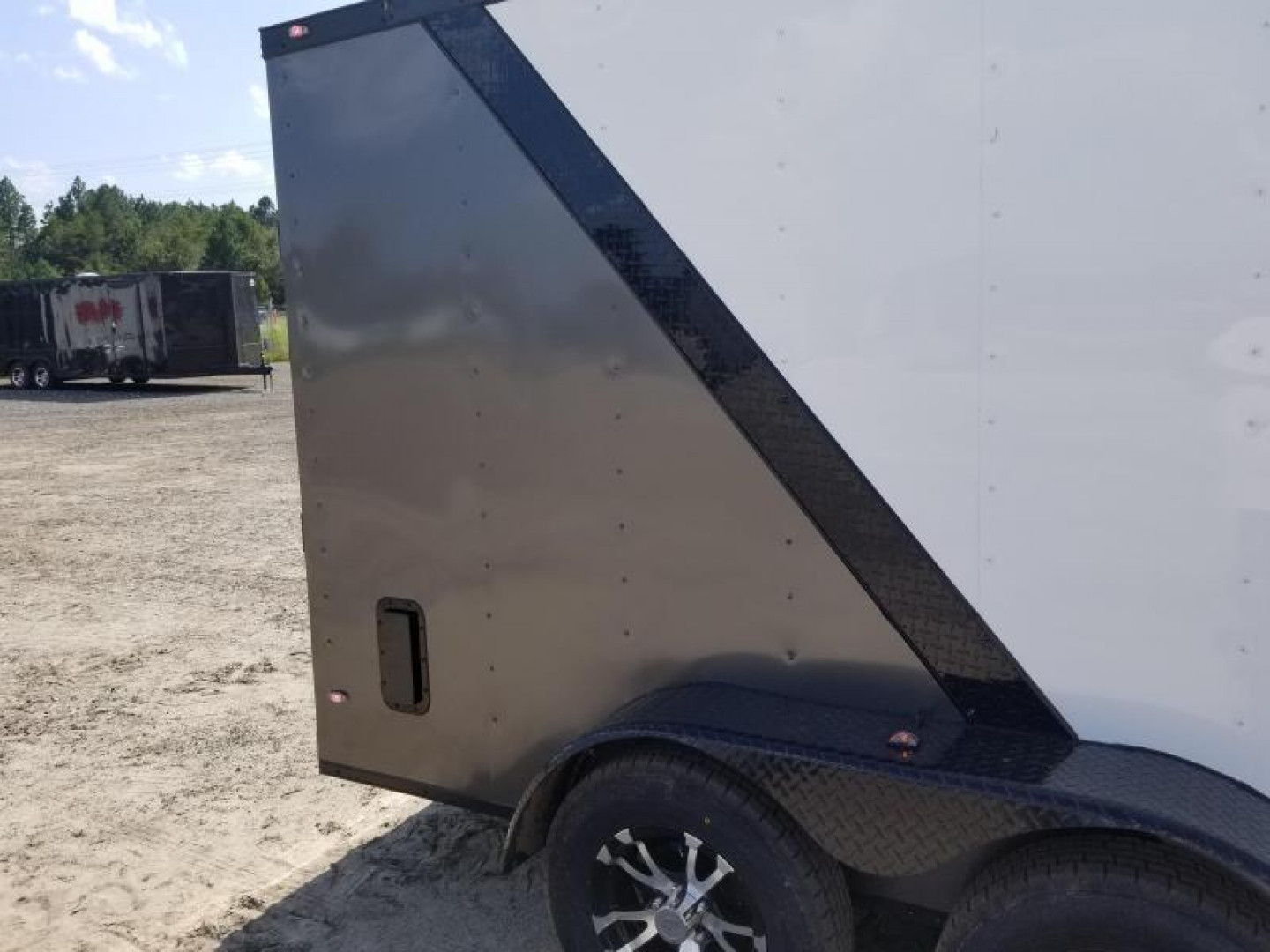 New 7x16 Blackout Elite Rock Solid Cargo (White/Ch.Gray)