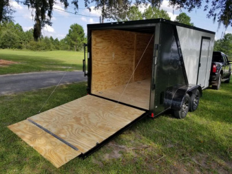 New 7x16 Blackout Elite Rock Solid Cargo (White/Ch.Gray)