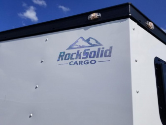 New 7x16 Blackout Elite Rock Solid Cargo (White/Ch.Gray)