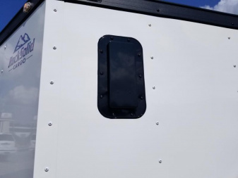 New 7x16 Blackout Elite Rock Solid Cargo (White/Ch.Gray)