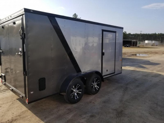 New 7x14 Blackout Elite (Silver Frost/Ch.Gray) Rock Solid Cargo