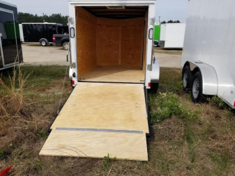 New 5x8 Enclosed Cargo Trailer. Buy an enclosed trailer to keep your tools out of the weather!