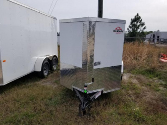 New 5x8 Enclosed Cargo Trailer. Buy an enclosed trailer to keep your tools out of the weather!