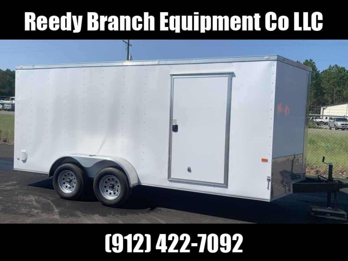 New 7x16 White Enclosed Rock Solid Cargo Trailer