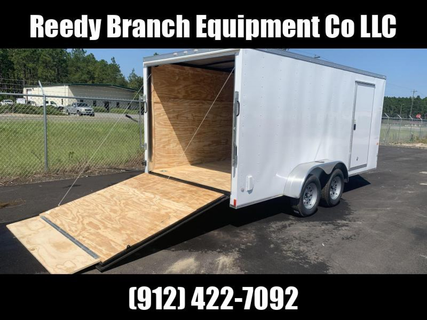 New 7x16 White Enclosed Rock Solid Cargo Trailer