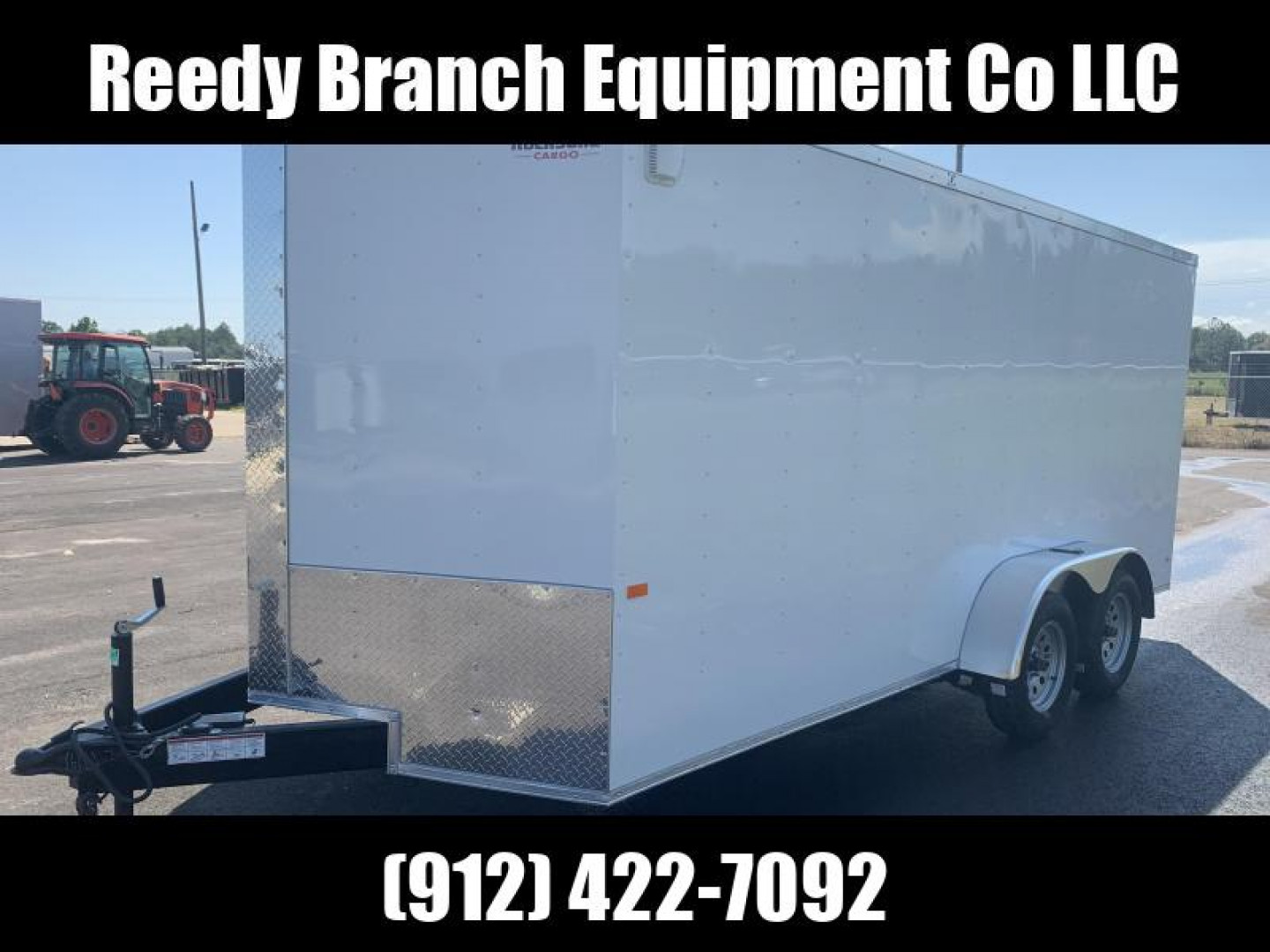 New 7x16 White Enclosed Rock Solid Cargo Trailer