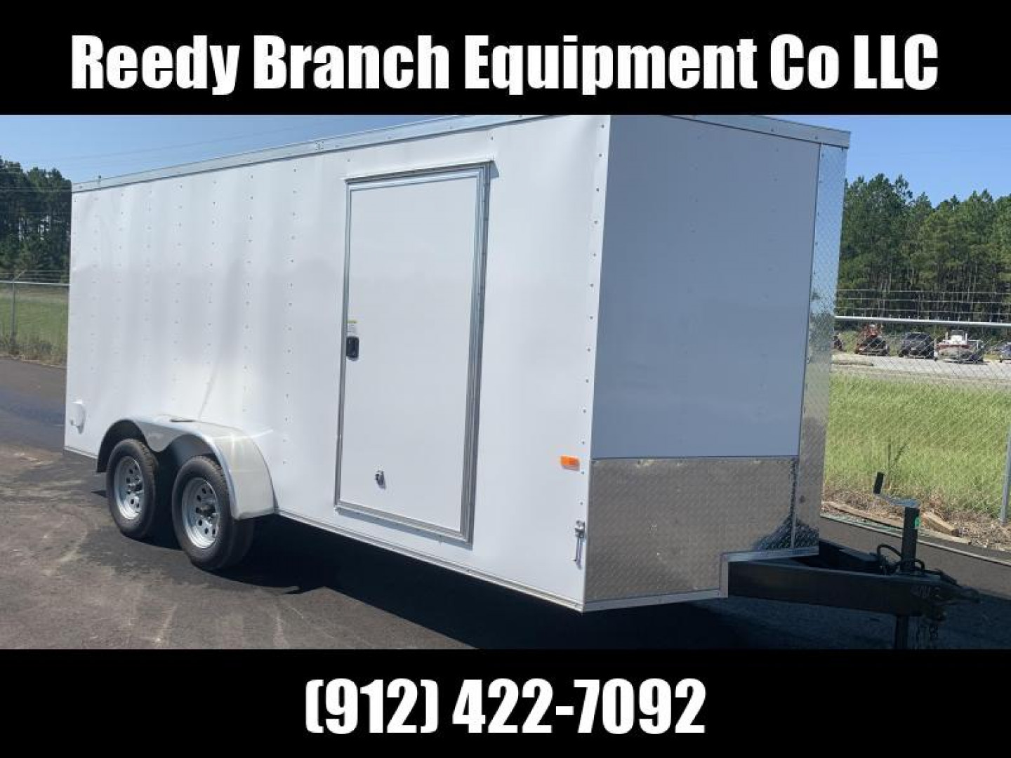 New 7x16 White Enclosed Rock Solid Cargo Trailer