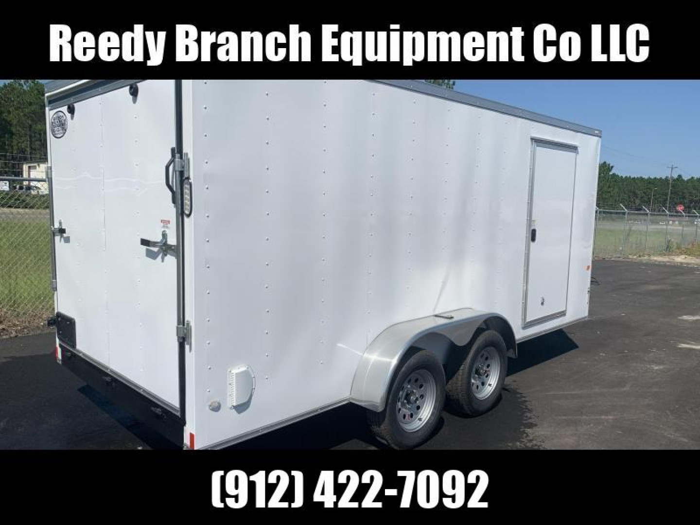 New 7x16 White Enclosed Rock Solid Cargo Trailer