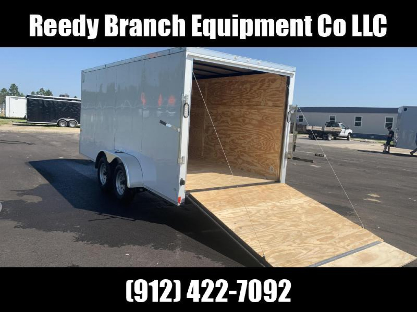 New 7x16 White Enclosed Rock Solid Cargo Trailer